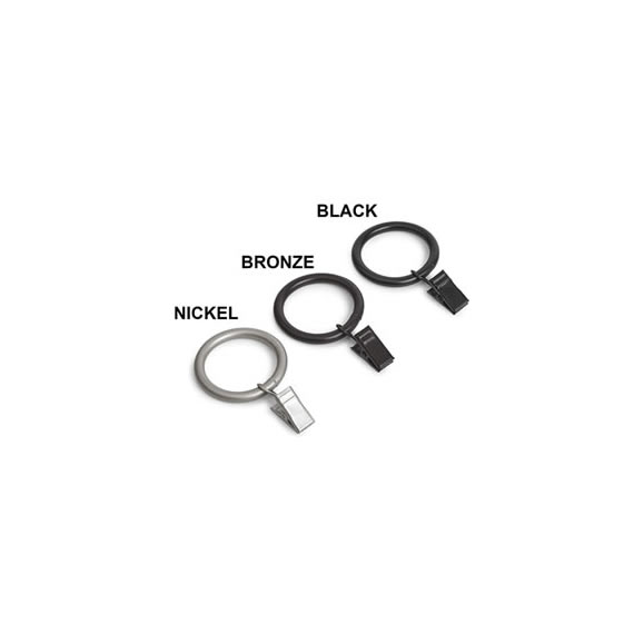 Black 1" Metal Rings With Clips