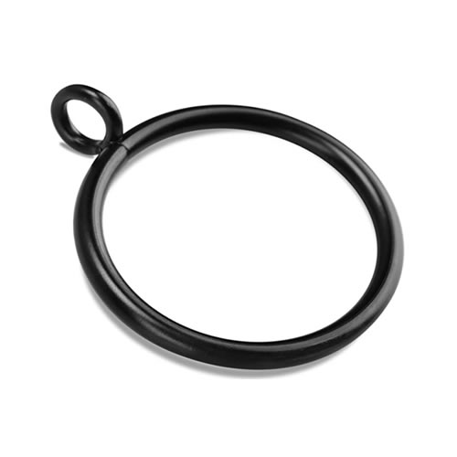 2" Black Curtain Rings with Eyelet