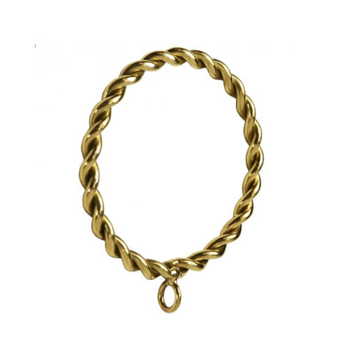 1 1/2" Twisted Brass Curtain Rings