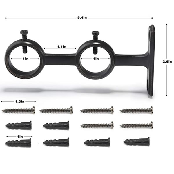 Black Double Rod Brackets