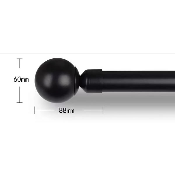 Black Round Finial For 1 1/2
