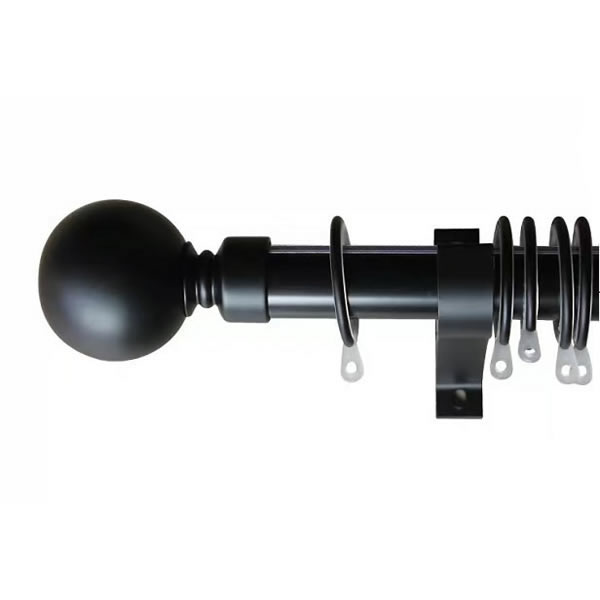 Black Round Finial For 1 3/8