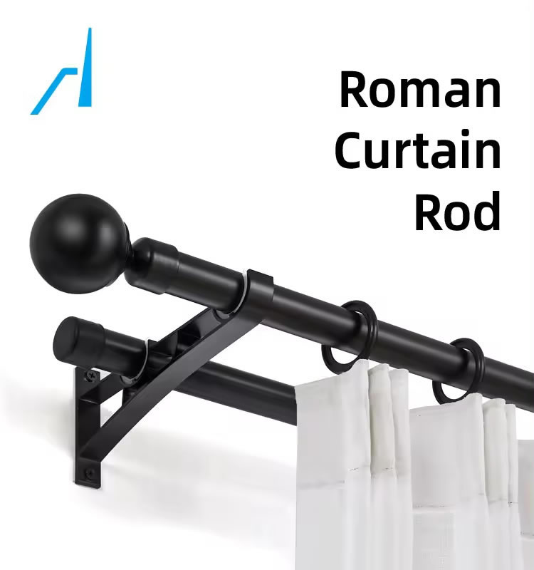 High Quality Customizable Aluminium Straight Curtain Pole Accessories for Home Window Decor